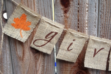 Give Thanks Burlap Banner