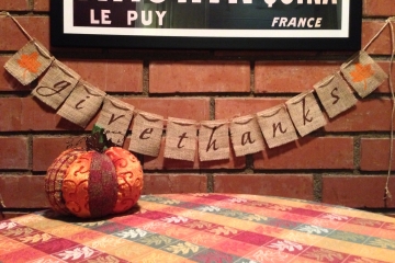 Give Thanks Burlap Banner