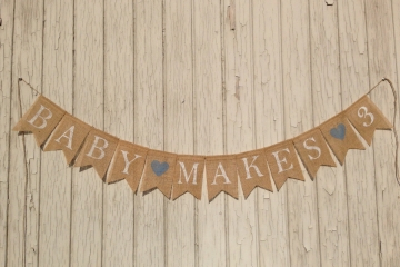 Baby Makes 3 Banner, or 4 or 5 or 6 etc.