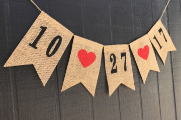 CLASSIC WEDDING DATE Burlap Banner