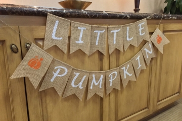 Little Pumpkin Burlap Banner