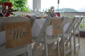 Mr. & Mrs. Burlap Chair Banners