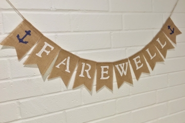 Farewell Burlap Banner