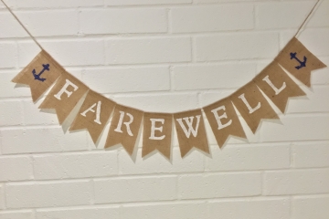 Farewell Burlap Banner