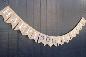 Happy Birthday Burlap Banner