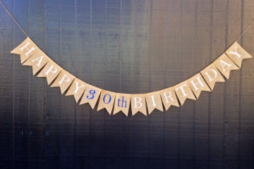 Happy Birthday Burlap Banner