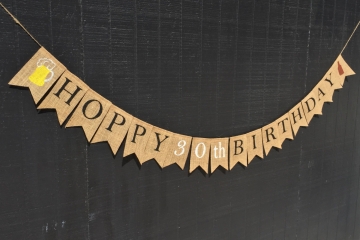 Hoppy Birthday Beer Themed Banner