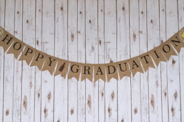 Hoppy Graduation Burlap Banner