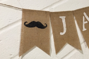 Moustache Baby Name Banner "Personalized"