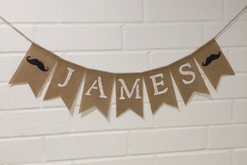 Moustache Baby Name Banner "Personalized"