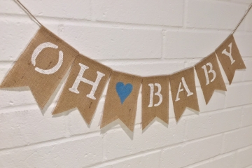 Oh Baby Burlap Banner