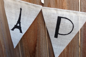 Paris Burlap Banner