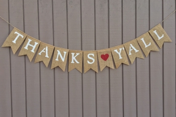 Thanks Y'All Burlap Banner