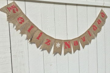 Feliz Navidad Burlap Banner