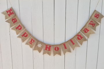 Happy Holidays Burlap Banner