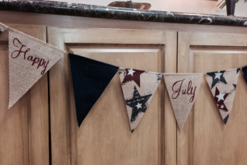 Happy July 4th Burlap Banner