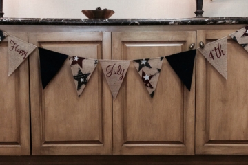 Happy July 4th Burlap Banner