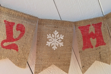 Jingle Bells Burlap Banner