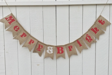 Merry & Bright Burlap Banner