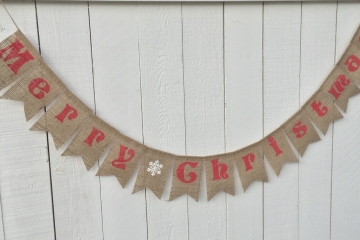 Merry Christmas Burlap Banner