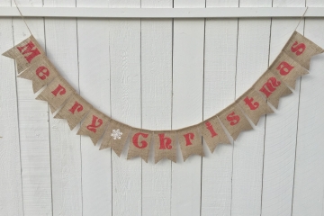 Merry Christmas Burlap Banner