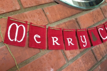 Merry Christmas Burlap Banner