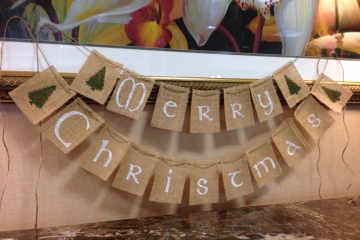 Merry Christmas Burlap Banner