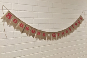 Seasons Greetings Burlap Banner