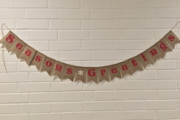 Seasons Greetings Burlap Banner