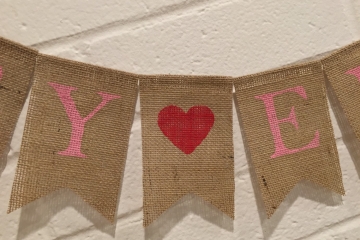 VALENTINES BABY Burlap Banner