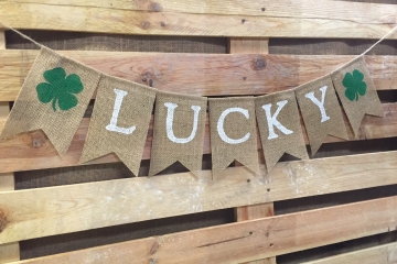 LUCKY Burlap Banner
