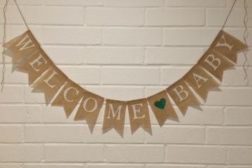 WELCOME BABY Burlap Banner