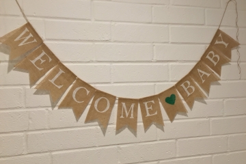 WELCOME BABY Burlap Banner